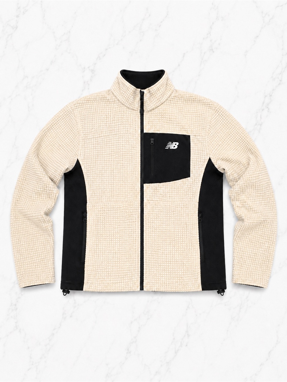 New Balance Cream and Black Full-Zip Men’s Fleece Jacket